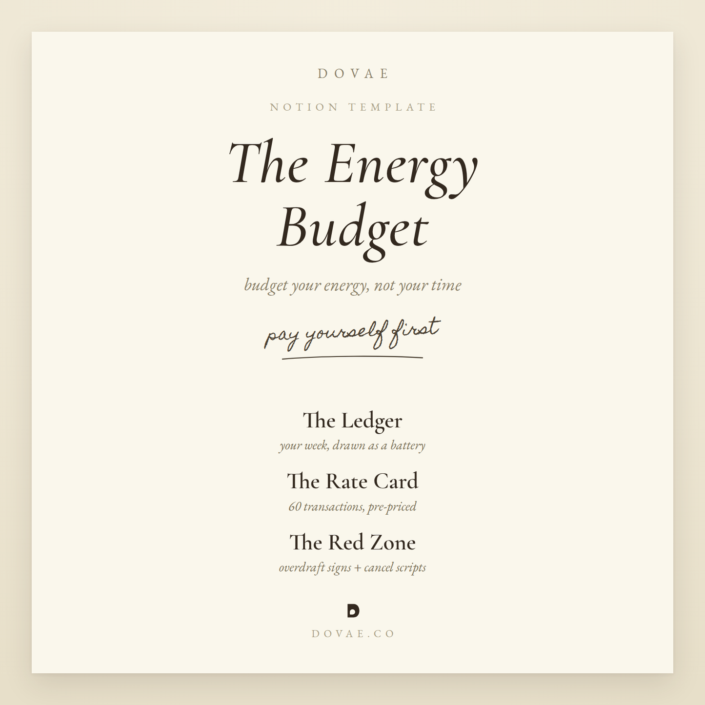 The Energy Budget — Notion Template
