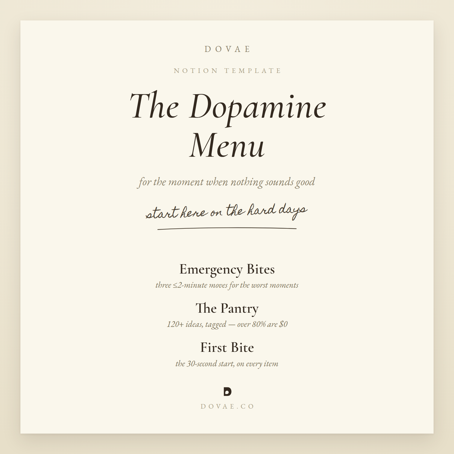 The Dopamine Menu — Notion Template