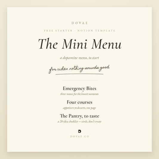 Dopamine Menu Mini — Free Starter