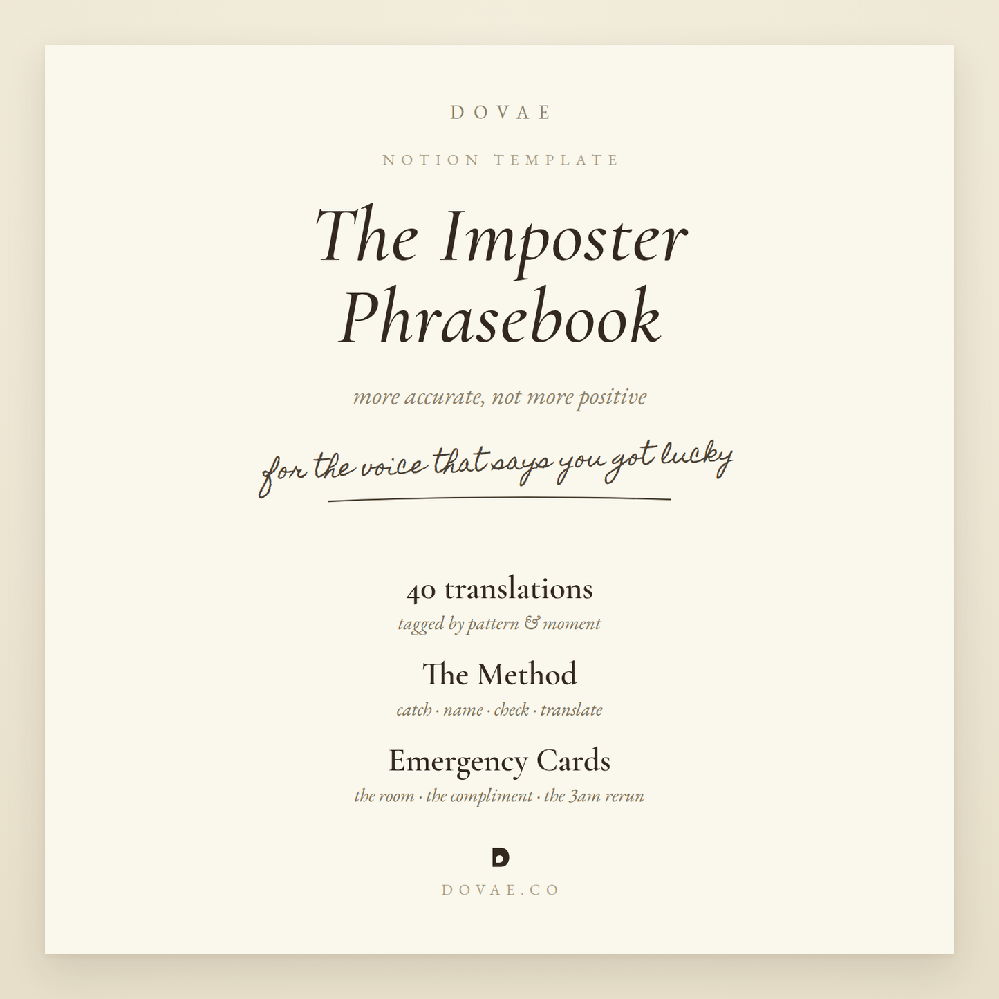The Imposter Phrasebook — Notion Template