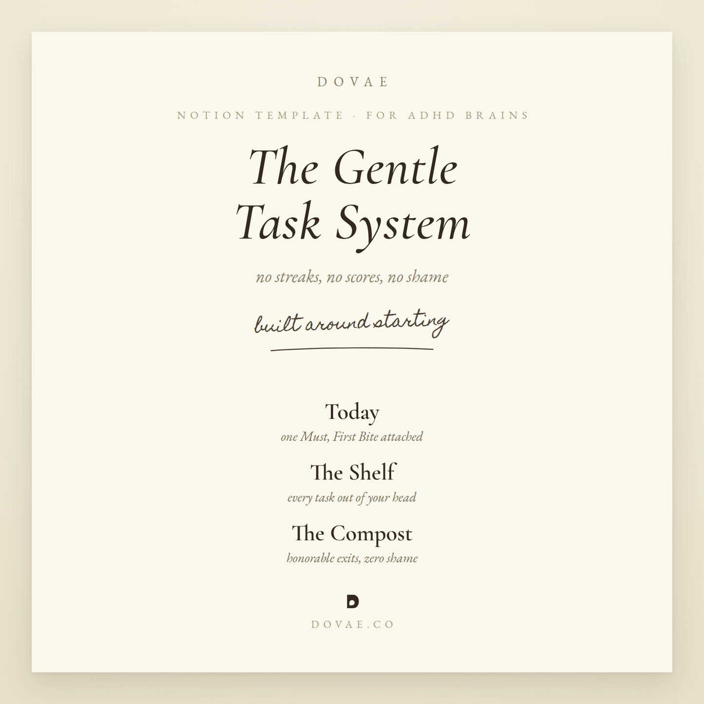 The Gentle Task System (for ADHD Brains) — Notion Template